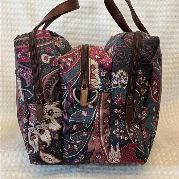 ETRO Floral Paisley Messanger Bag with Burgundy Strap - Picture 5 of 14